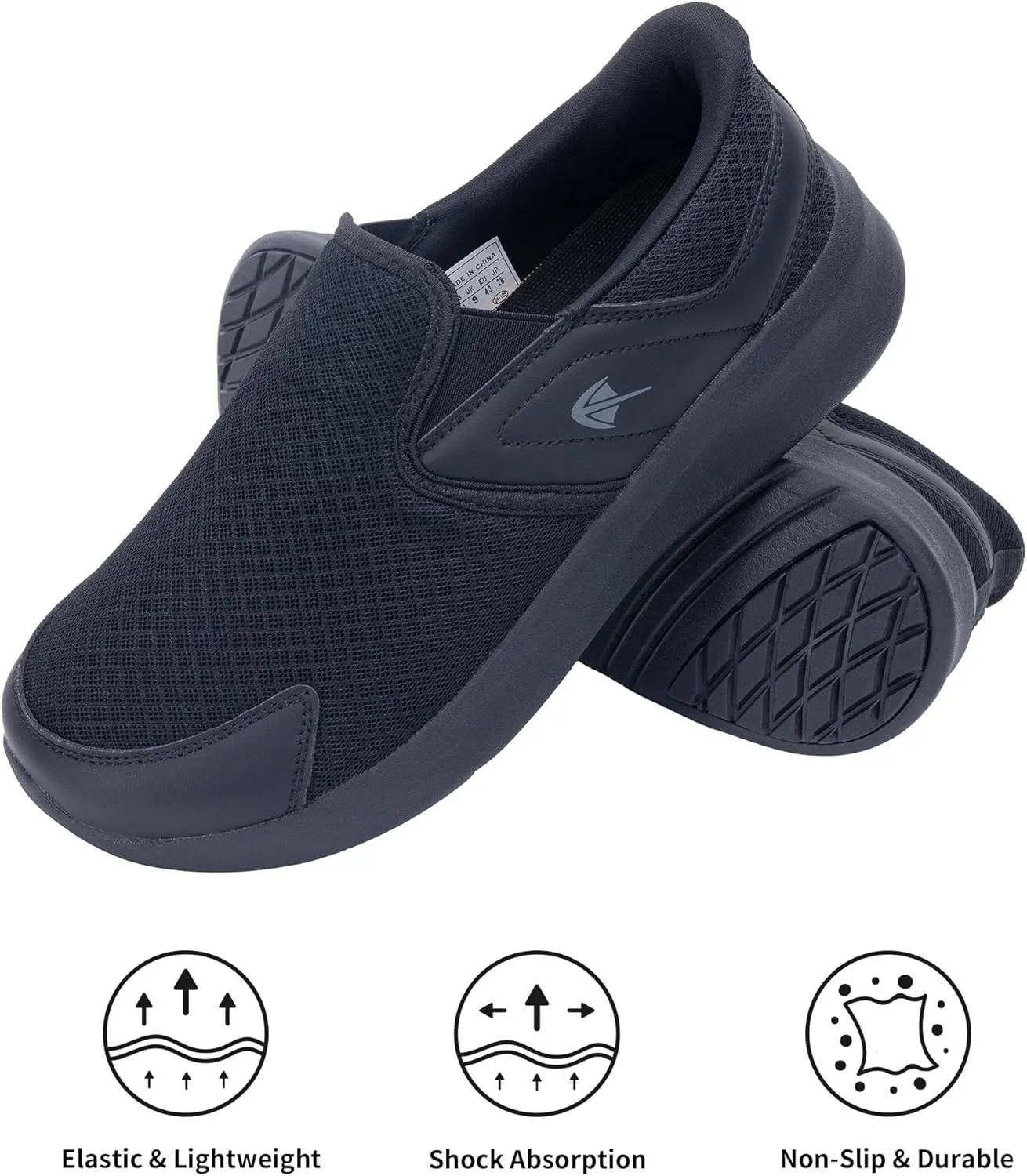 MEHOTO Slip On Loafers | Men's Wide Toe Box Shoes | Zero Drop Sole | Minimalist Sneaker | Comfortable Arch Support Walking Tennis for Plantar Fasciitis Foot Heel Pain Relif Size 7-12
