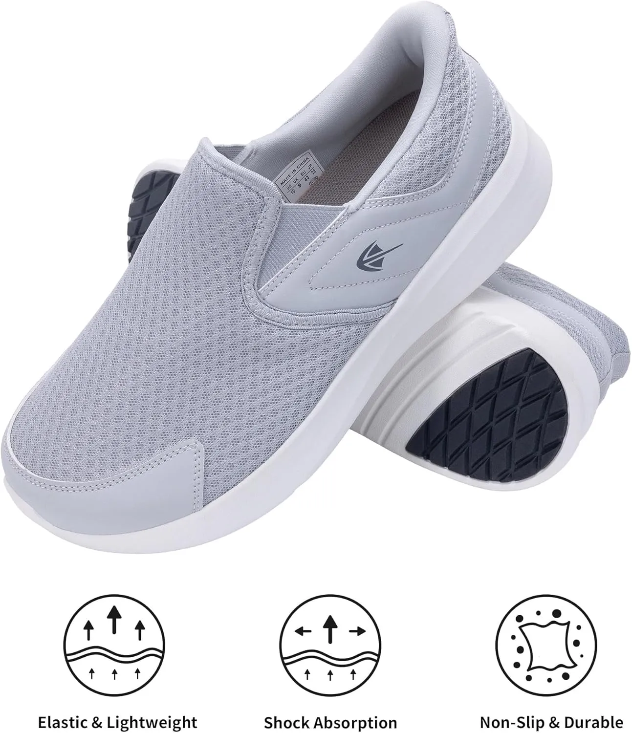 MEHOTO Slip On Loafers | Men's Wide Toe Box Shoes | Zero Drop Sole | Minimalist Sneaker | Comfortable Arch Support Walking Tennis for Plantar Fasciitis Foot Heel Pain Relif Size 7-12