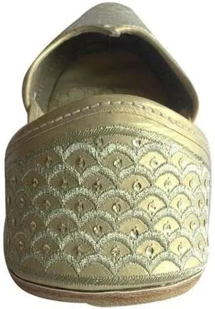 Mens Punjabi Jutti Sherwani Shoes Cream Gold Zari Shoes Designer Loafer Ethnic Footwear