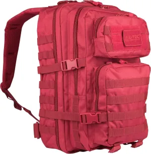 Mil-Tec Unisex Assault Pack - Rugged Durable Lightweight Ergonomic Versatile Tactical Outdoor Camping Hiking Backpack with Adjustable Padded Shoulder Straps & MOLLE Loops, Red, 20L