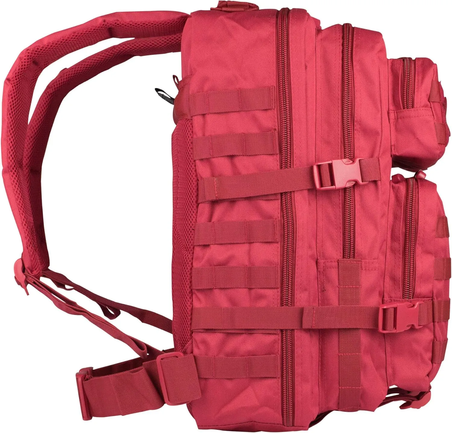 Mil-Tec Unisex Assault Pack - Rugged Durable Lightweight Ergonomic Versatile Tactical Outdoor Camping Hiking Backpack with Adjustable Padded Shoulder Straps & MOLLE Loops, Red, 20L