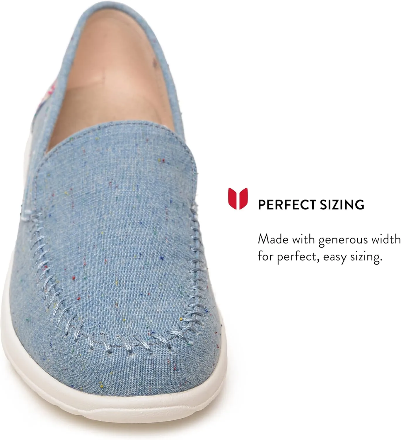 Minnetonka Discover - Women’s Woven Slip-Ons Featuring Fabric Upper, Memory Foam Insole, Easy-to-Wear Design, and EVA Rubber Outsole - Perfect for Everyday Casual Wear