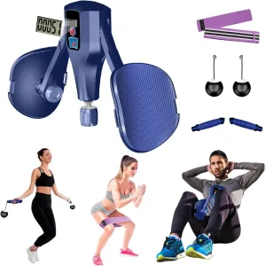 Multi-Function Thigh Master, 0-132 lbs Resistance Thigh Trainer Pro with Leg Straps, Handles, Resistance Bands and Jump Rope, Kegel Trainer Hip Thigh Toner Inner Thigh Exerciser