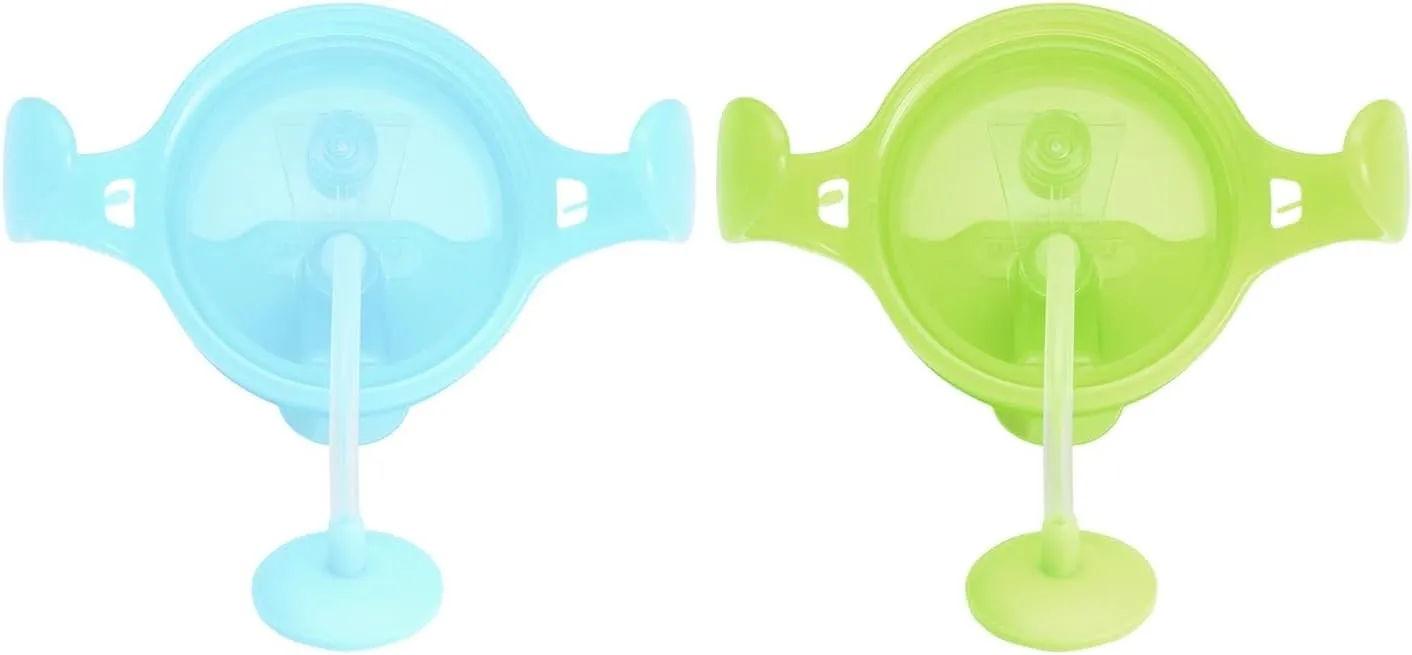 Munchkin Weighted Straw Sippy Cups for Toddlers 7oz, Leak Proof, Easy to Hold-Great toddler cups with straws, Supports Straw-use Education, Straw Cups (Blue/Green)