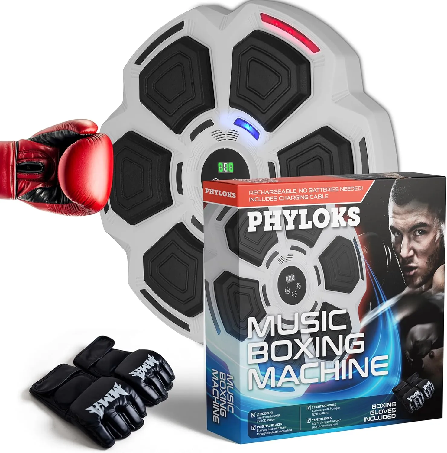 Music Boxing Machine, Boxing Equipment, Music Boxing Machine for Adults & Kids, Boxing Machine Wall Mounted Music, Music Punching Machine, Boxing Music Punch with Gloves