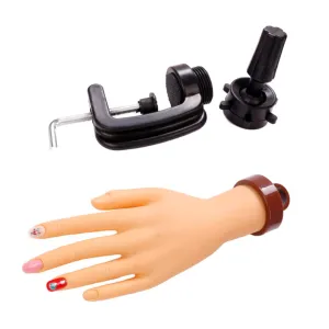 Nail Art Hand Model with Adjustable Bracket Fake Nail Hand Trainer for Cosmetics