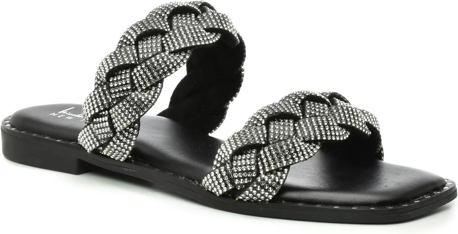 Nicole Miller Womens Roys Slip on Sandal for All Day Comfort