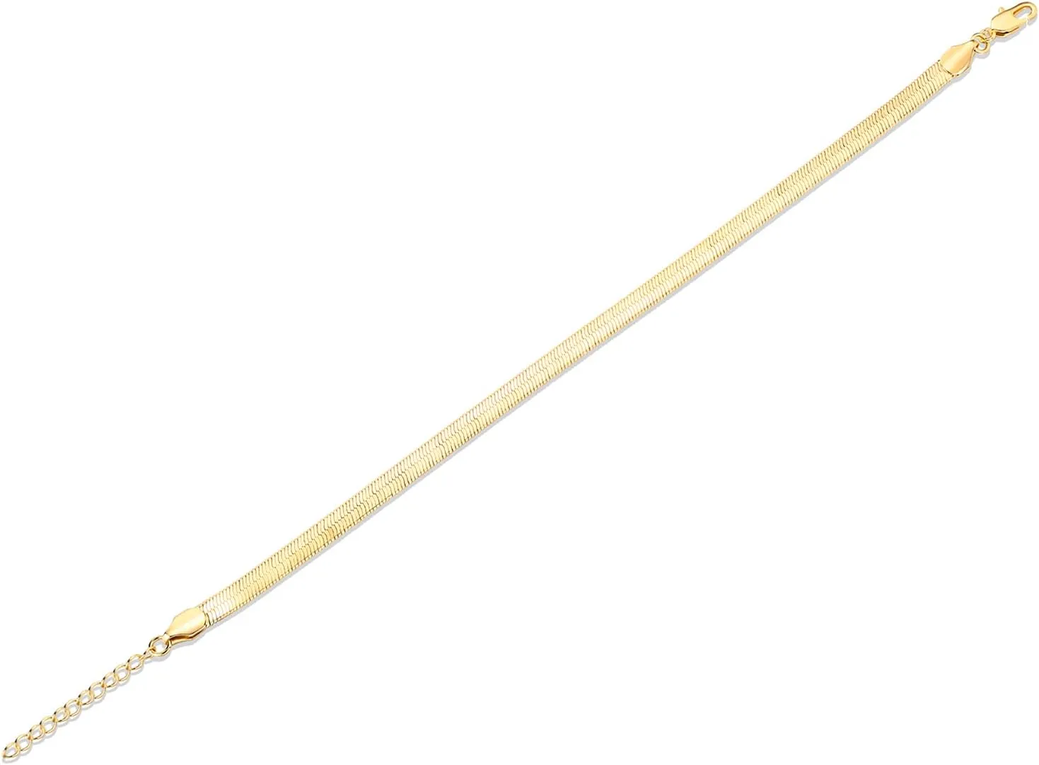 PAVOI 14K-18K Gold Plated Charm Link Flat Gold Anklets for Women | Beaded Marina Link Mariner Paperclip Snake Chain Jewelry Anklets