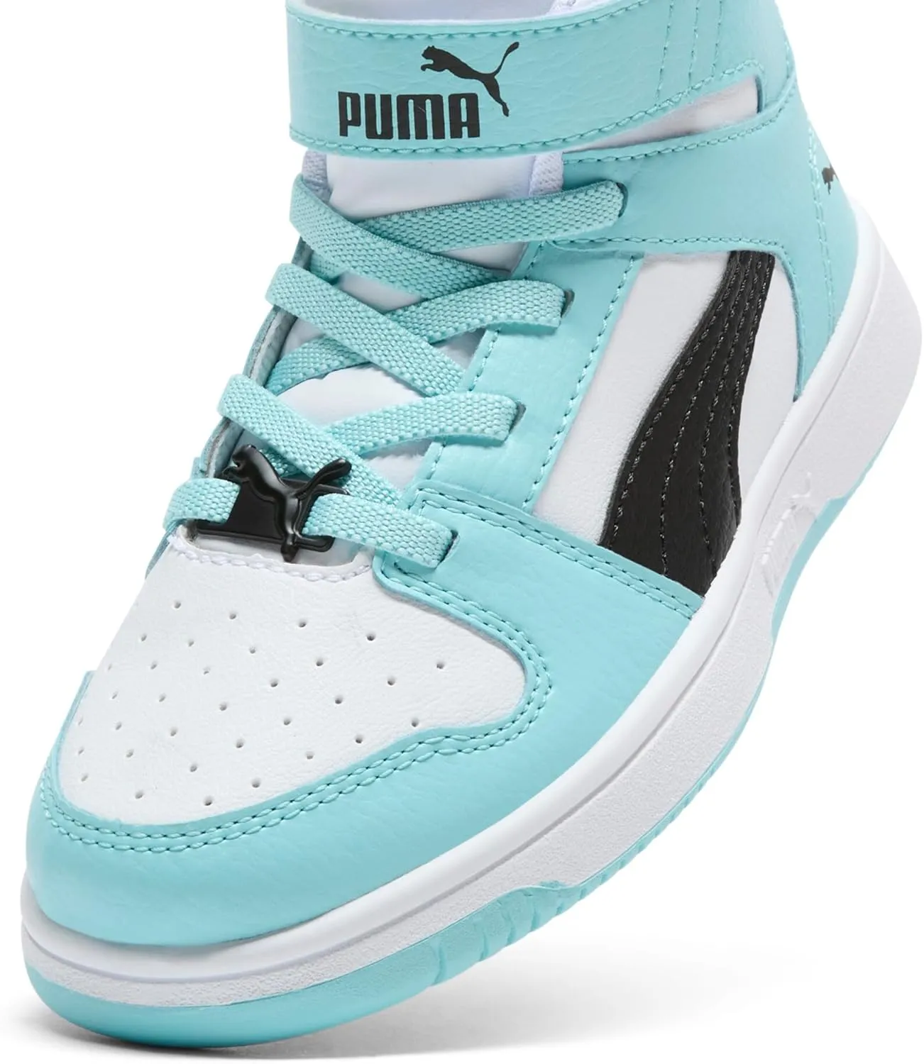 PUMA Unisex-Child Rebound Layup Mid Hook and Loop Sneaker