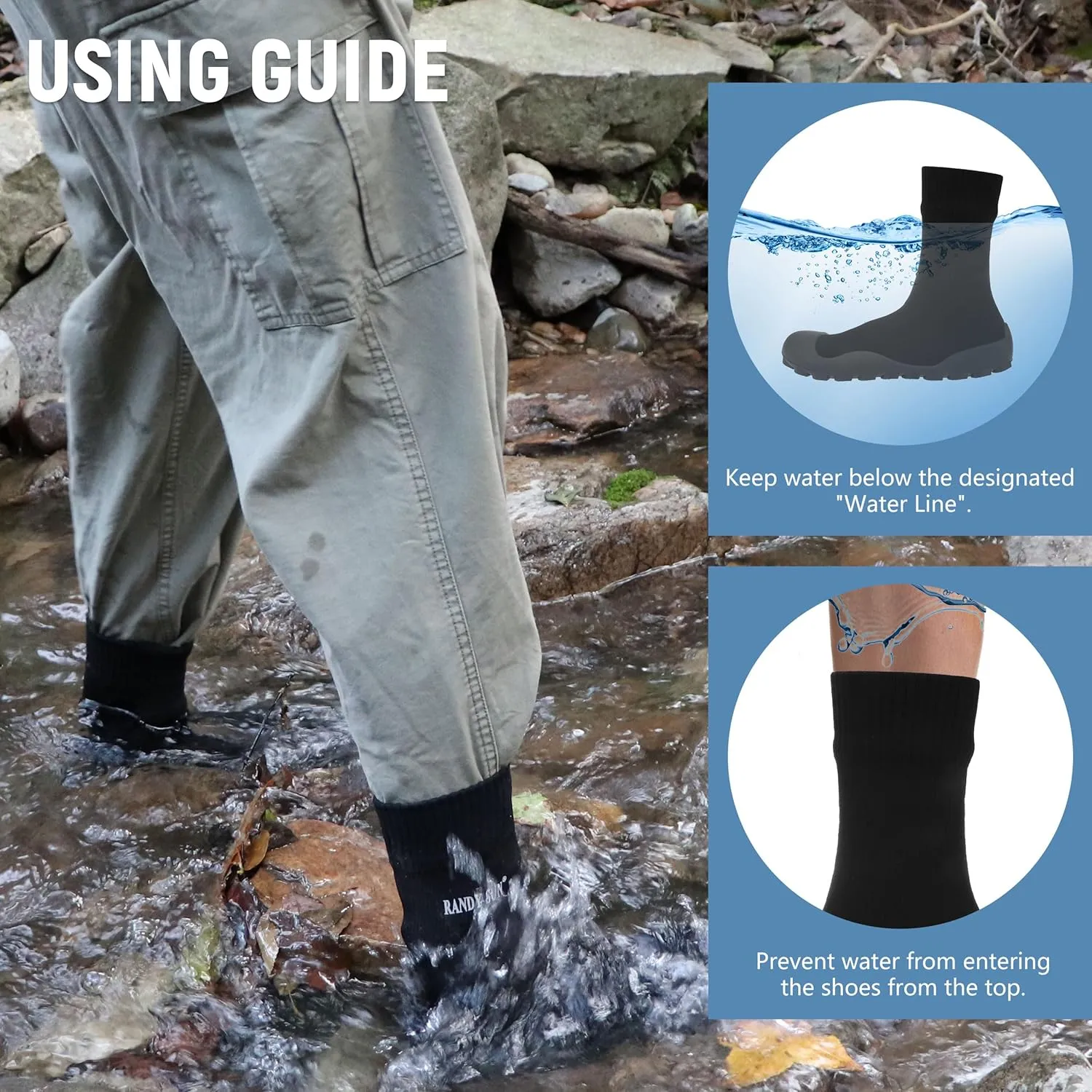 RANDY SUN Waterproof Minimalist Barefoot Sock Shoes for Women and Men, Lightweight Water Shoes with Wide Toe Box