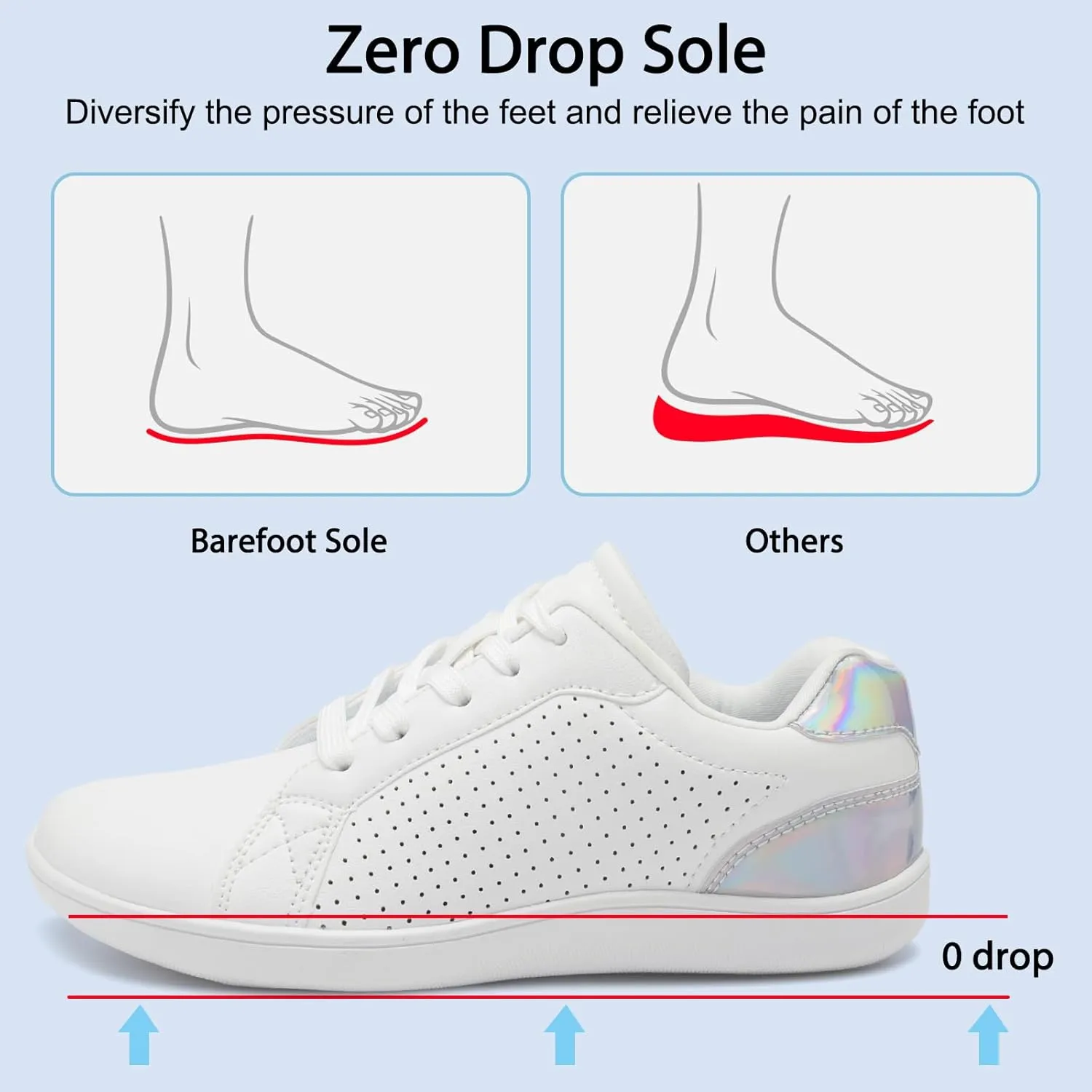 relxfeet Women's Minimalist Barefoot Shoes Zero Drop Walking Shoes Lightweight Fashion Sneakers Wide Toe Box