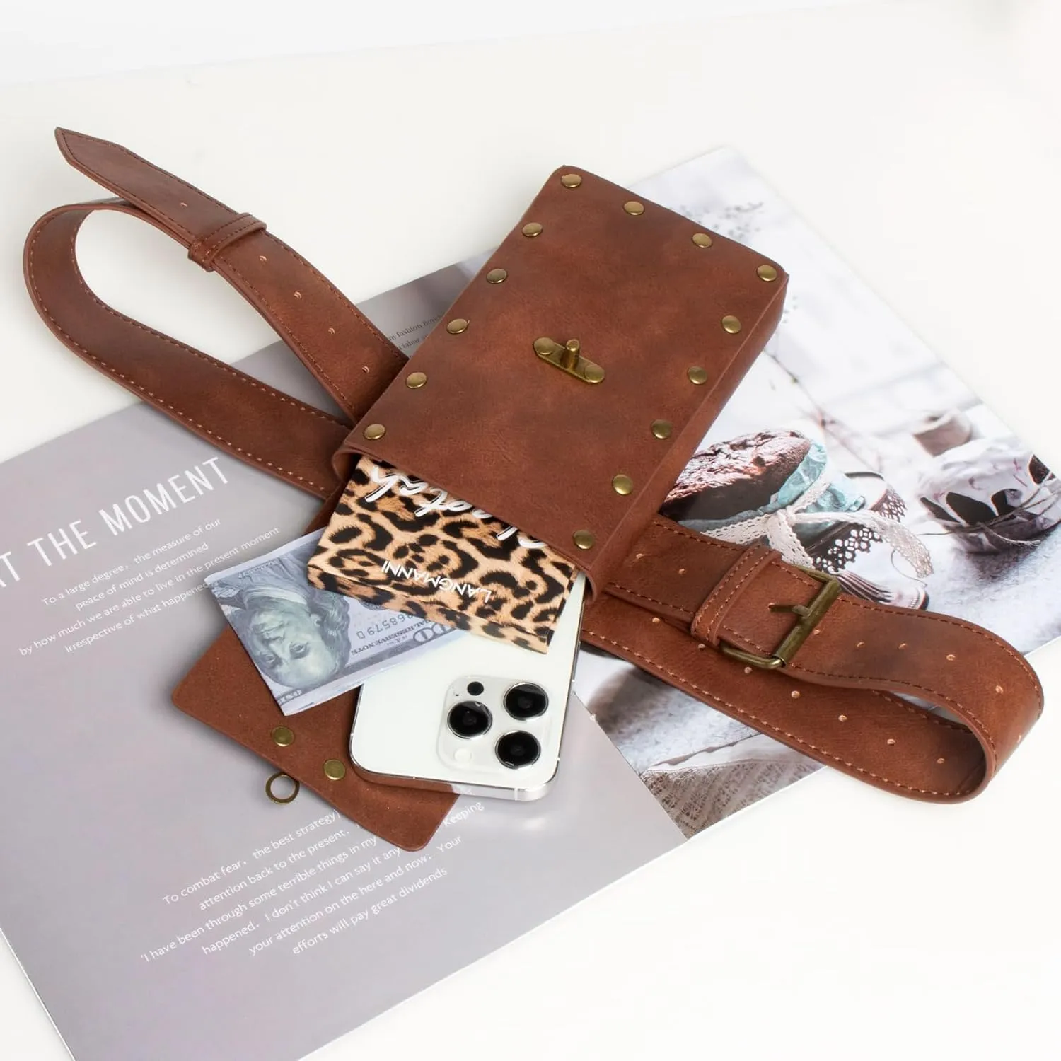 Ren Faire Costume Accessories Medieval Belt Pouch Coin Purse Skirt Hike Sets Festival Halloween Casual Fanny Pack Waist Bag (2-Brown)
