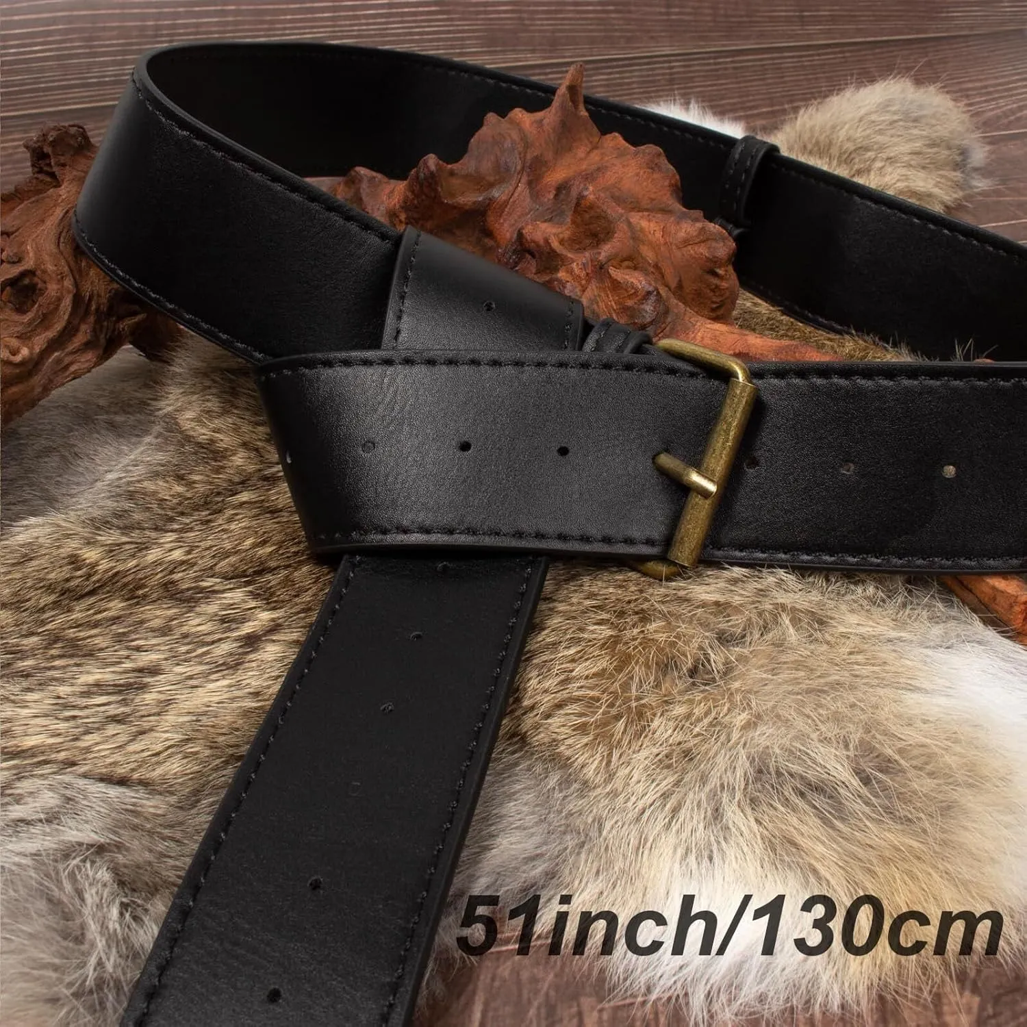 Ren Faire Costume Accessories Medieval Belt Pouch Coin Purse Skirt Hike Sets Festival Halloween Casual Fanny Pack Waist Bag (2New-Black)