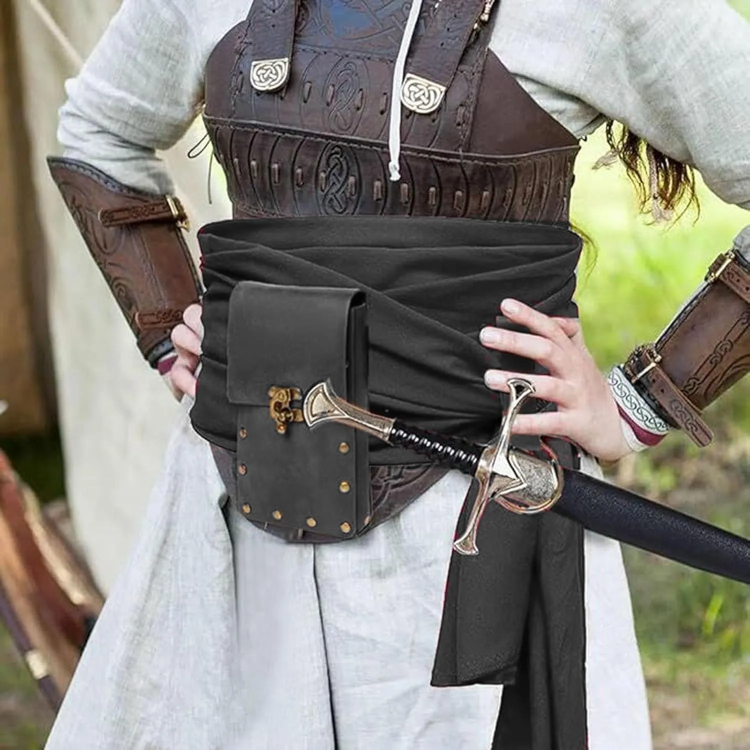 Renaissance Costume Pirate Sash Corset Waistband Belt Pouch Purse Skirt Hike Steampunk Medieval Halloween Sets