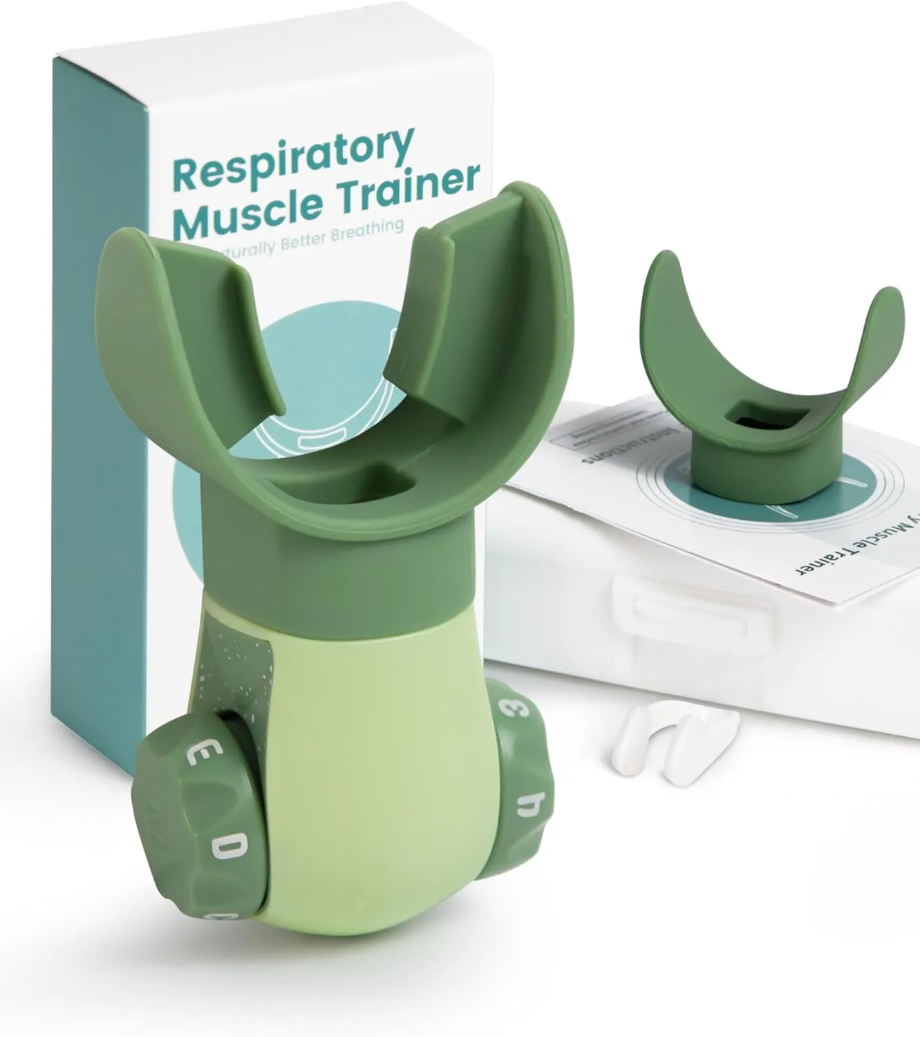Respiratory Muscle Trainer,Breathers Trainers Exerciser Fitness for Wellness (Green)