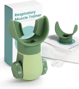 Respiratory Muscle Trainer,Breathers Trainers Exerciser Fitness for Wellness (Green)