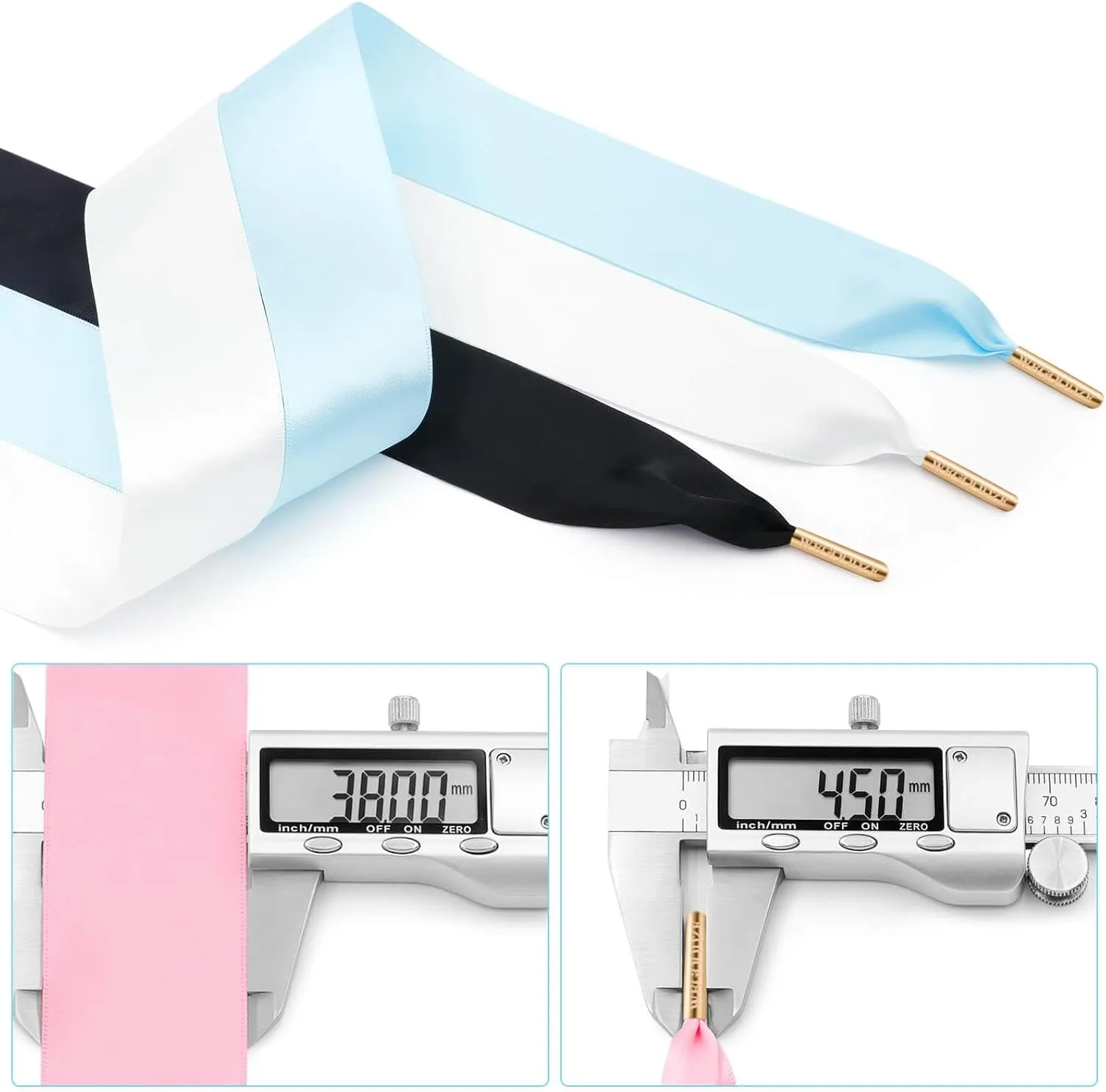 Ribbon Shoe Laces for Women: 3.8CM Wide Flat Satin Silk Shoelaces 2 Pairs