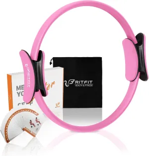 RitFit Pilates Ring Circle - 14 Inch Magic Fitness Circle for Toning Inner & Outer Thighs, Bonus Workout Guide Included