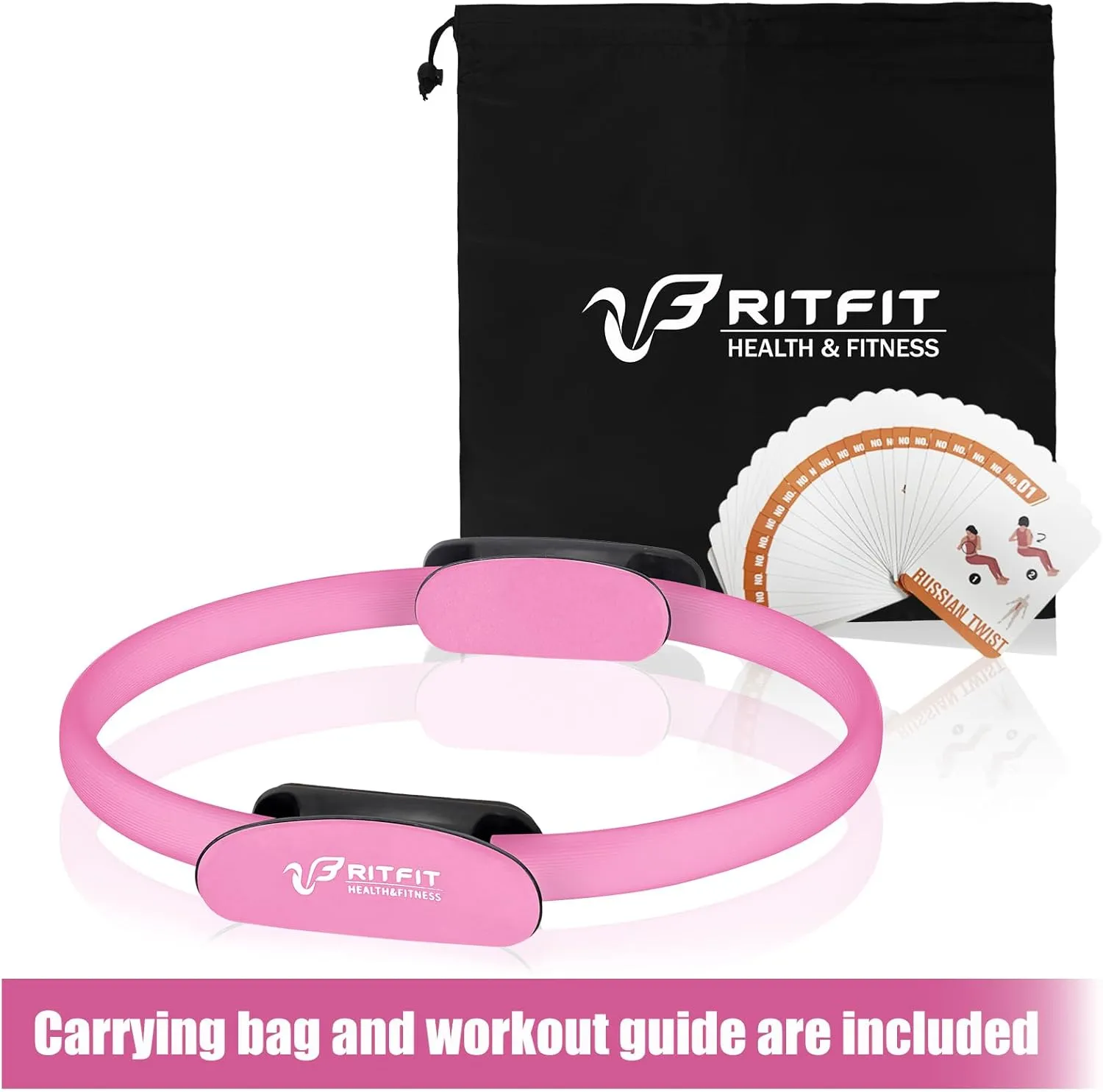 RitFit Pilates Ring Circle - 14 Inch Magic Fitness Circle for Toning Inner & Outer Thighs, Bonus Workout Guide Included