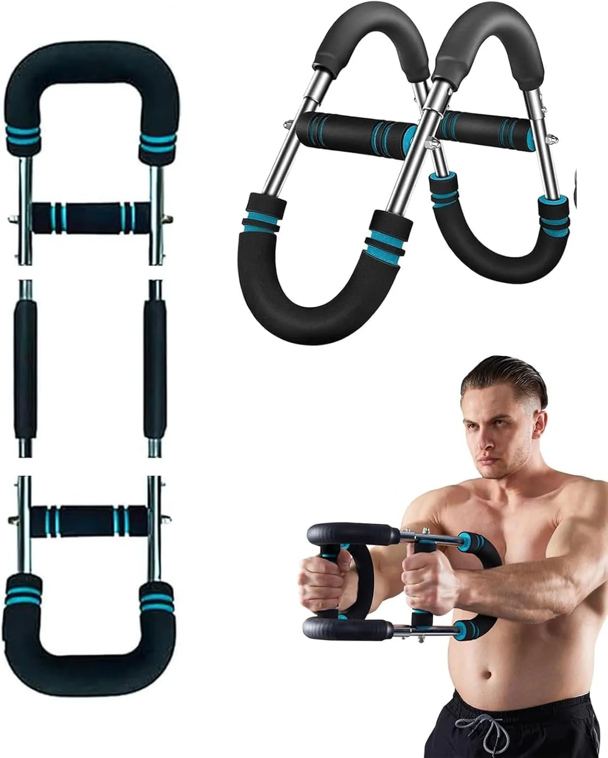 Saker Twister Arm Trainer, Arm Trainer for Man Adjustable Forearm Strengthener Arm Exercise Equipment Chest Workout Equipment, Portable Spring Resistance for Home(60-100lb)