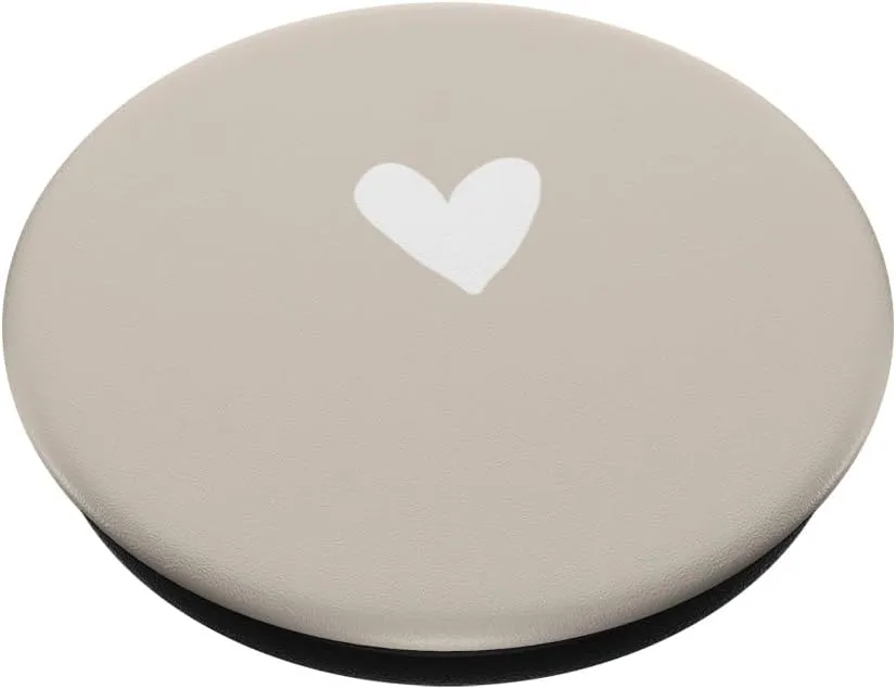 Sand / Beige / Tan Heart Minimalist Love PopSockets Adhesive PopGrip
