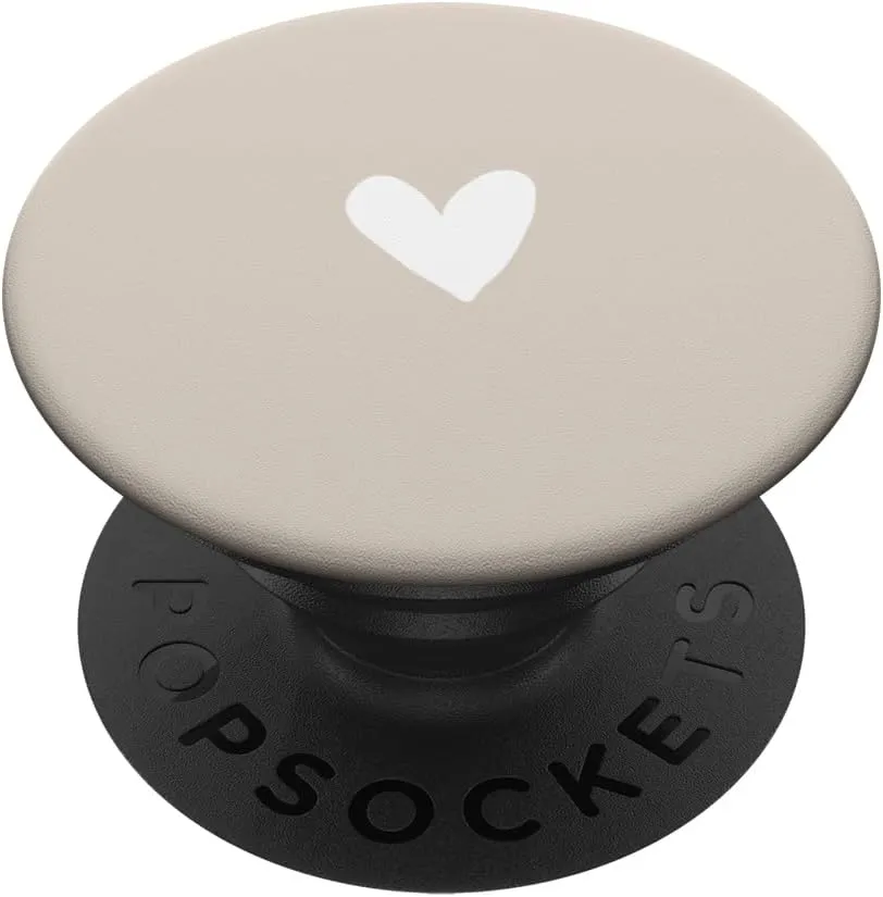 Sand / Beige / Tan Heart Minimalist Love PopSockets Adhesive PopGrip