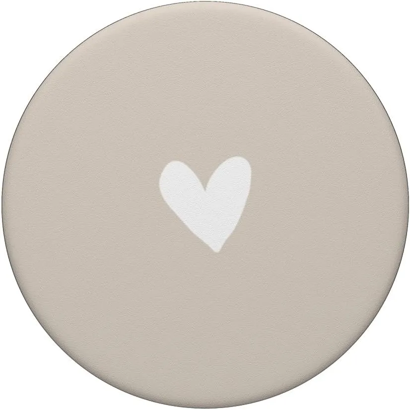 Sand / Beige / Tan Heart Minimalist Love PopSockets Adhesive PopGrip