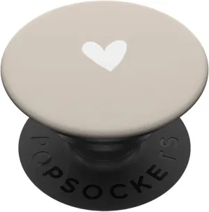 Sand / Beige / Tan Heart Minimalist Love PopSockets Adhesive PopGrip