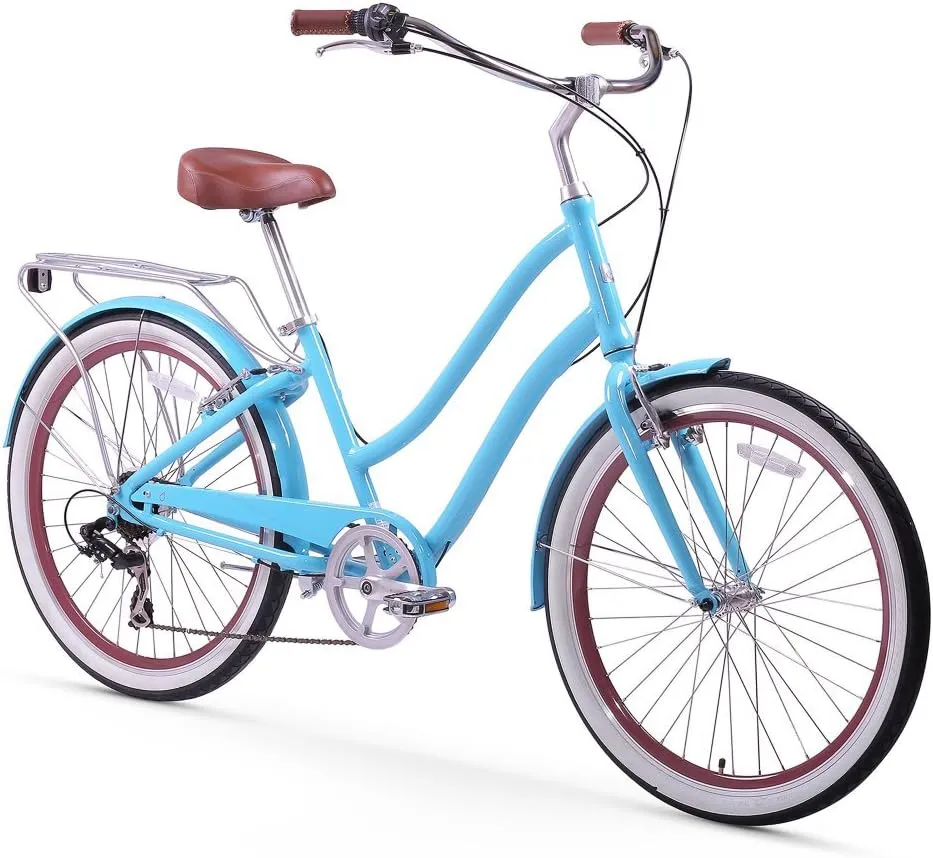 sixthreezero EVRYjourney Women's Beach Cruiser Bike, Step-Through Touring Hybrid Bicycle
