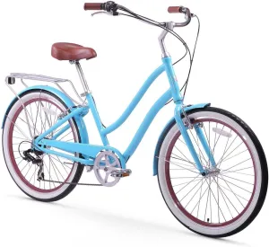 sixthreezero EVRYjourney Women's Beach Cruiser Bike, Step-Through Touring Hybrid Bicycle