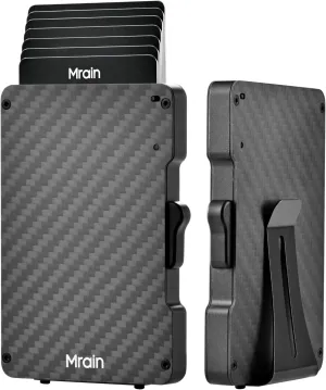 Slim Wallet For Men, Carbon Fiber Wallet With Money Clip, Minimalist Rfid Credit Card Holder, Mens Slim Pop Up Wallet, Gifts for Him (Carbon Fiber)