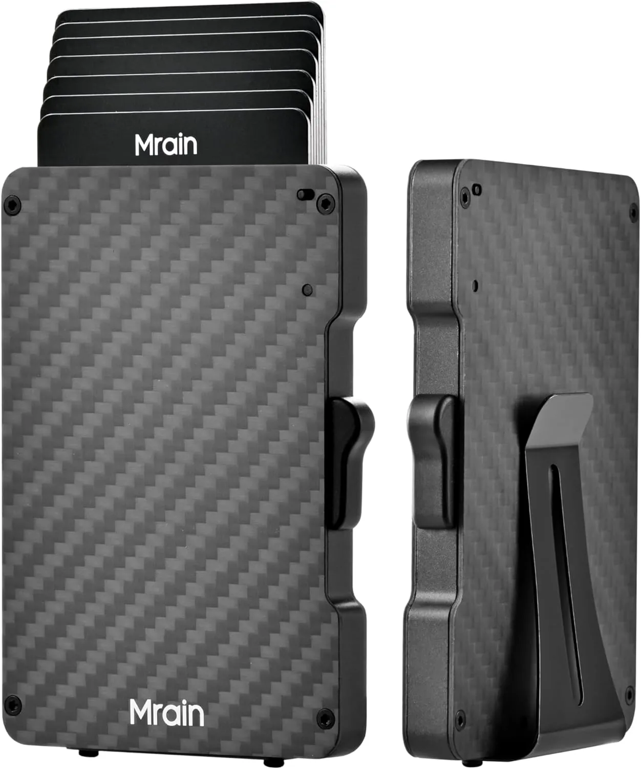 Slim Wallet For Men, Carbon Fiber Wallet With Money Clip, Minimalist Rfid Credit Card Holder, Mens Slim Pop Up Wallet, Gifts for Him (Carbon Fiber)