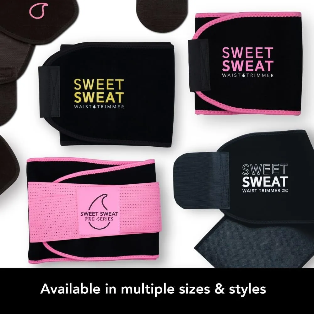 Sports Research® Sweet Sweat Waist Trimmer - Premium Sweat Enhancing Fitness Belt for Women & Men - 5 Adjustable Sizes