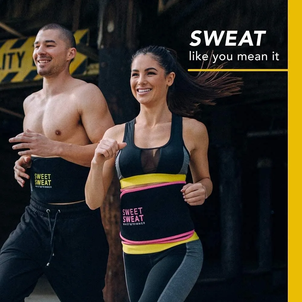 Sports Research® Sweet Sweat Waist Trimmer - Premium Sweat Enhancing Fitness Belt for Women & Men - 5 Adjustable Sizes