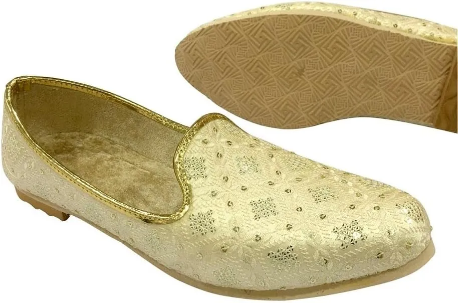 Stop n Style Punjabi Jutti for Men's Wedding Traditional Embroidery Loafer Shoes Handmade Mojari Ethnic Jooti