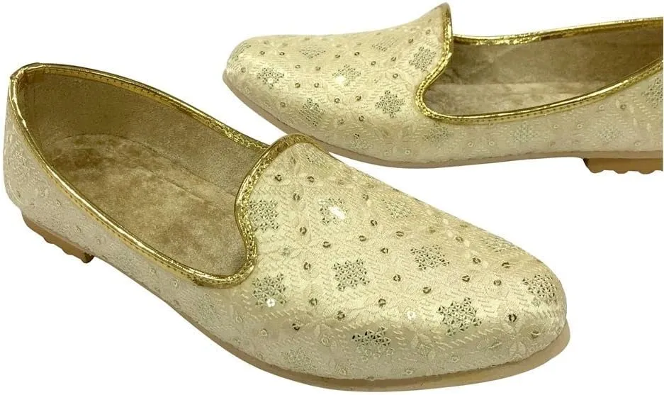 Stop n Style Punjabi Jutti for Men's Wedding Traditional Embroidery Loafer Shoes Handmade Mojari Ethnic Jooti