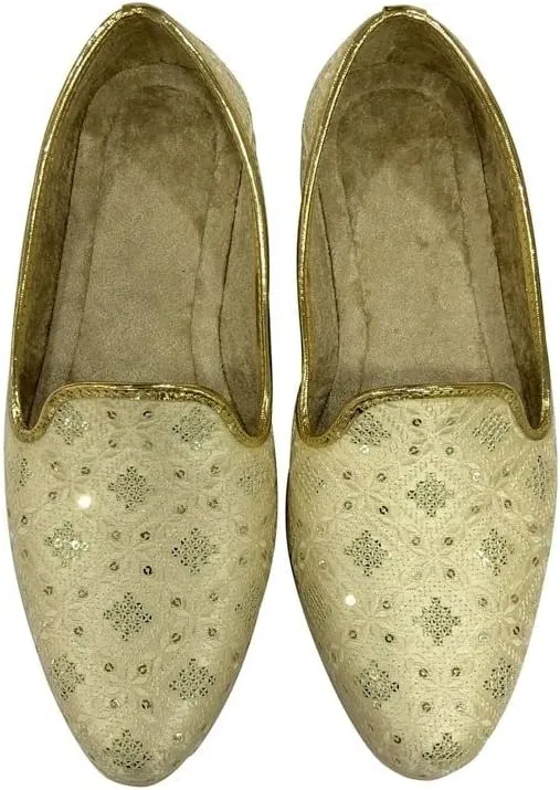 Stop n Style Punjabi Jutti for Men's Wedding Traditional Embroidery Loafer Shoes Handmade Mojari Ethnic Jooti