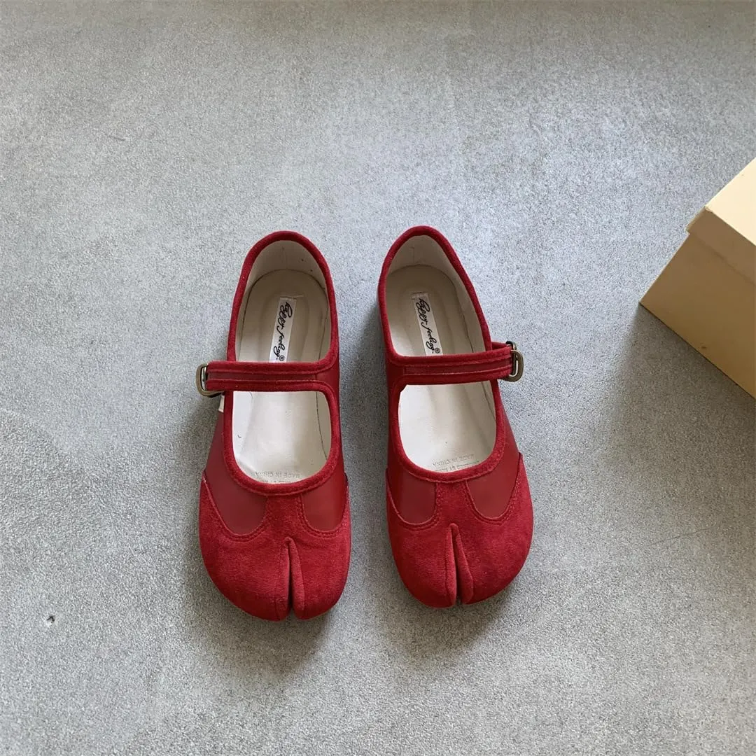Tabi Shoes Women Mary Janes Ballet Flat - Low Top Split Toe Orthopedic Cute Casual Comfortable Walking Lightweight Female Solid All-Match for Daily Wear Beach Travel Athleisure Standing All Day