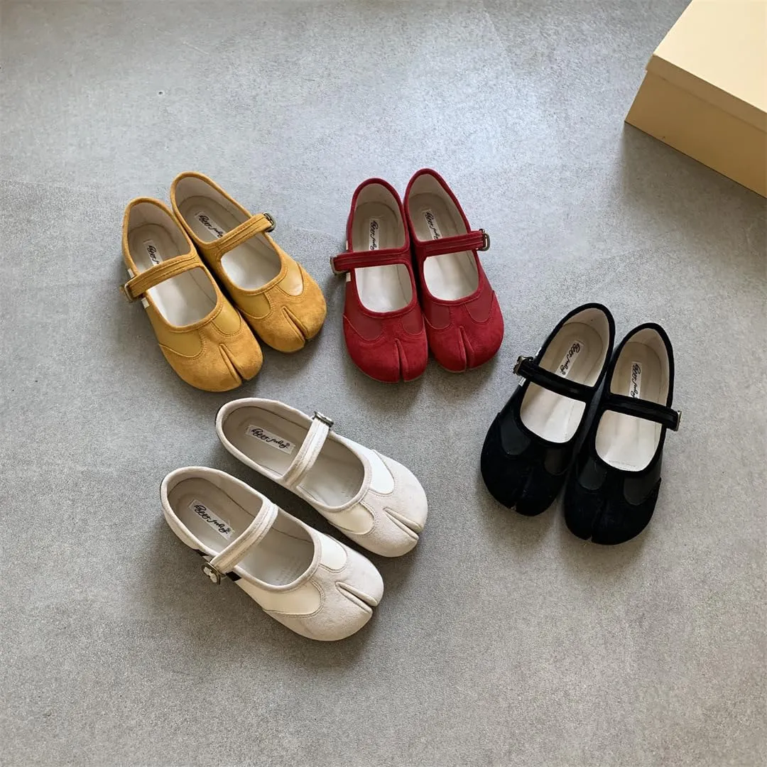 Tabi Shoes Women Mary Janes Ballet Flat - Low Top Split Toe Orthopedic Cute Casual Comfortable Walking Lightweight Female Solid All-Match for Daily Wear Beach Travel Athleisure Standing All Day