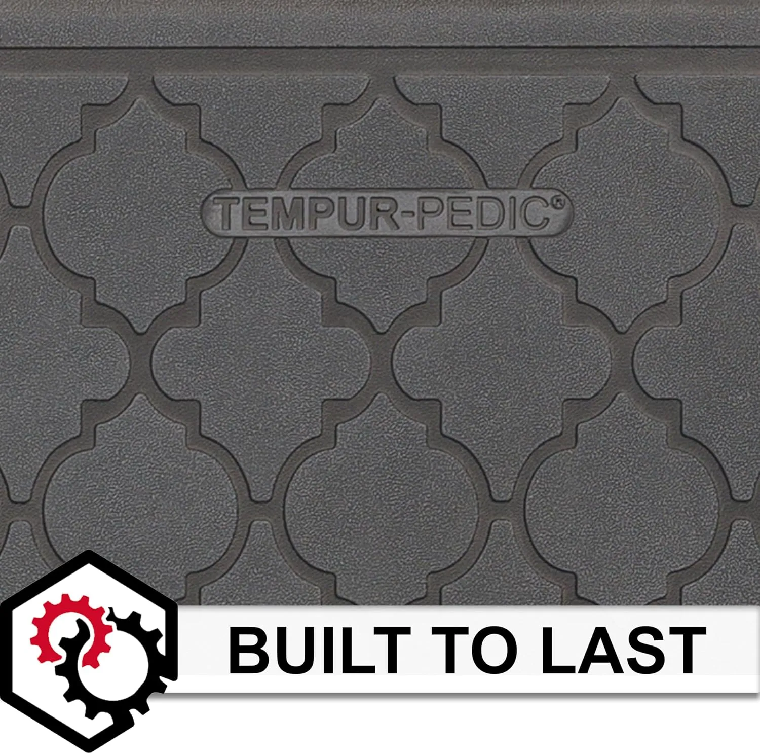 Tempur-Pedic Ultra Comfort Anti-Fatigue Lattice Pewter 1' 8" x 3' 6" Kitchen Floor Mat Cushioned Ergonomic Standing Desk Mat Waterproof Non-Skid Foam