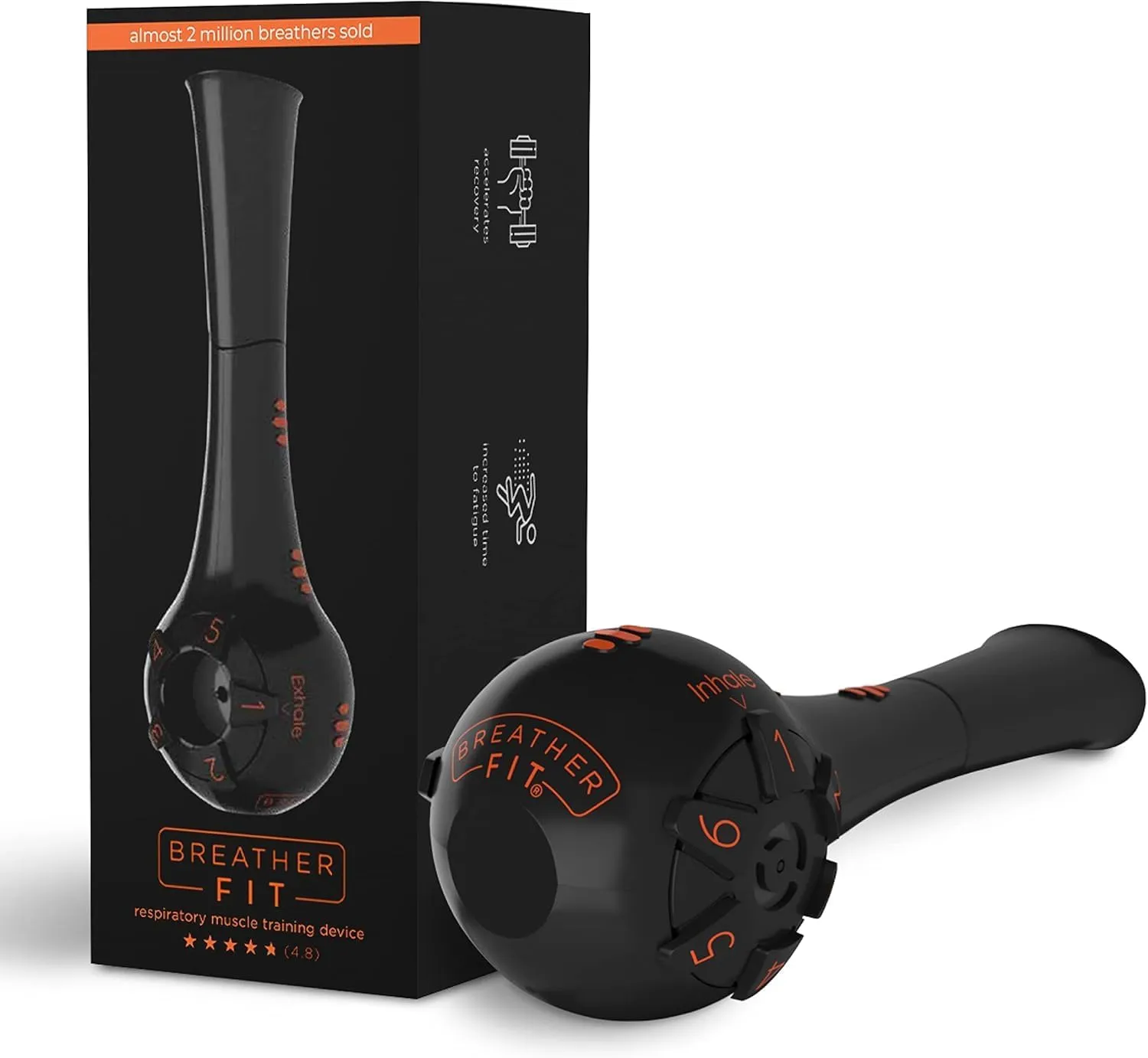 The Breather Fit Respiratory Lung Trainer | Improve Breathing & Recovery | Strengthen Lungs | Boost Endurance & Performance | Guided Coaching App Included