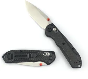 Thumb Open Mini Freek Knife, Axis Lock Knife with 2.8’’ D2 Steel Blade Carbon Fiber Handle, EDC Folding Pocket Knife with Belt Clip for Camping