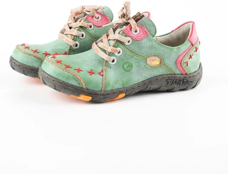 TMA EYES Women's Flat Shoes Lace-Up Fashion Leather Shoes