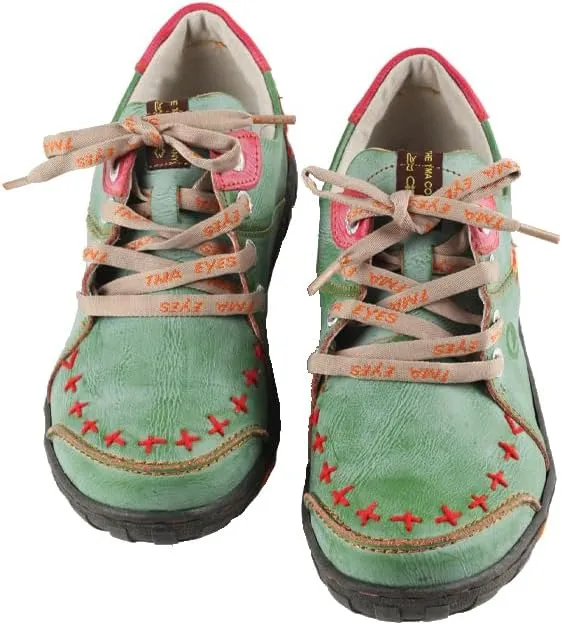 TMA EYES Women's Flat Shoes Lace-Up Fashion Leather Shoes