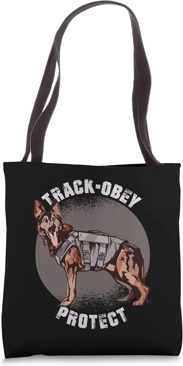 Track-Obey Protect Protection Dog Tote Bag