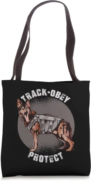 Track-Obey Protect Protection Dog Tote Bag
