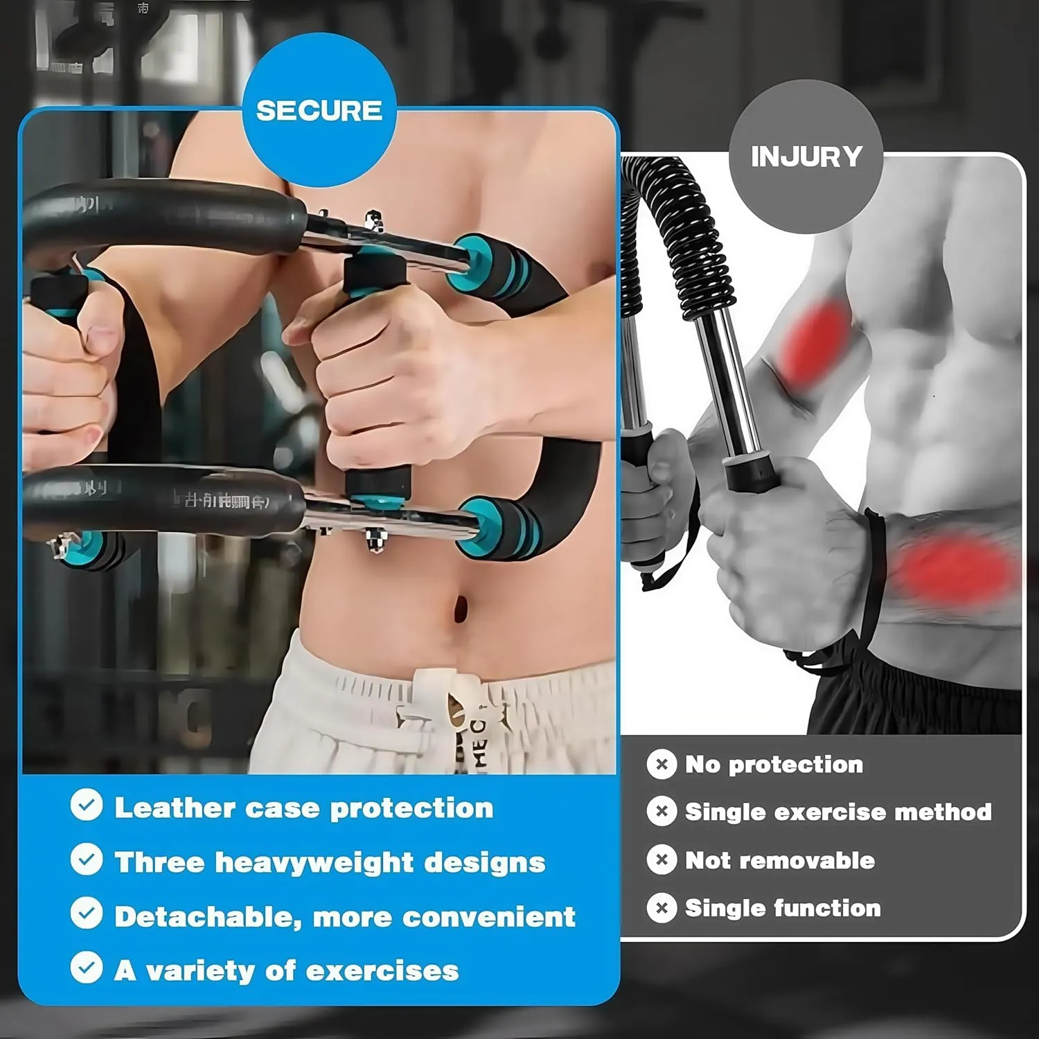 Twister Arm Trainer,Adjustable Twister Arm Chest Exerciser, 20-60lb 40-90lb 70-110lb Detachable Design Arms, Portable Spring Resistance for Home Workout