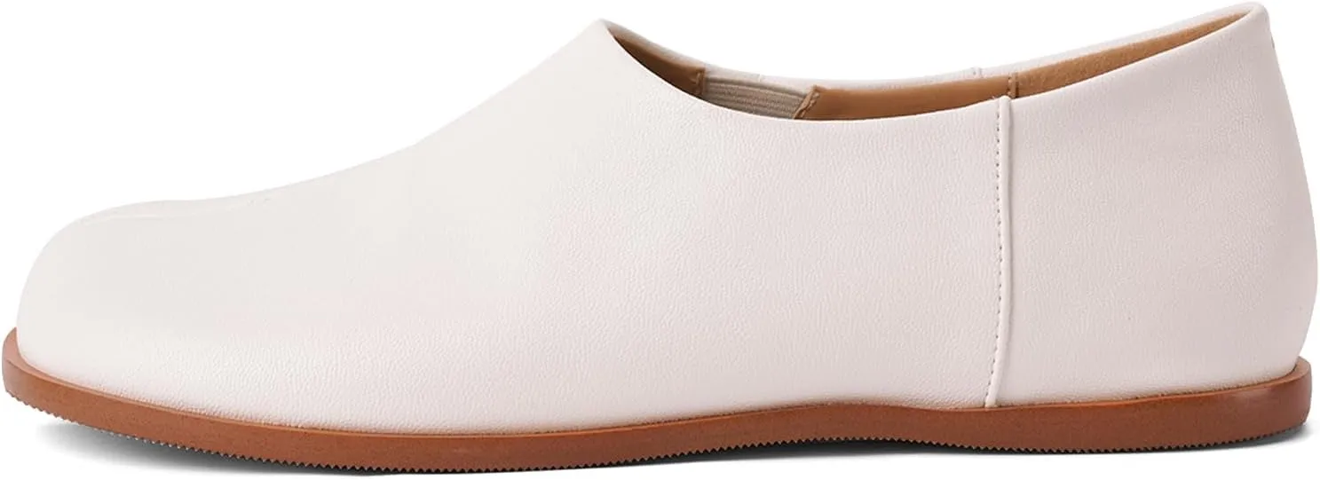 UBWDU Womens Tabi Ballet Flat Shoes Rounde Split Toe Ballerina Flats Low Heel Wide Width Dressy Comfortable Casual Shoes