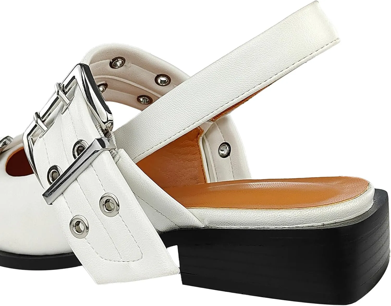 Women‘s Adjustable Buckle Flats Comfortable Slingback Sandals Pointed Toe Feminine Buckle Ballerinas