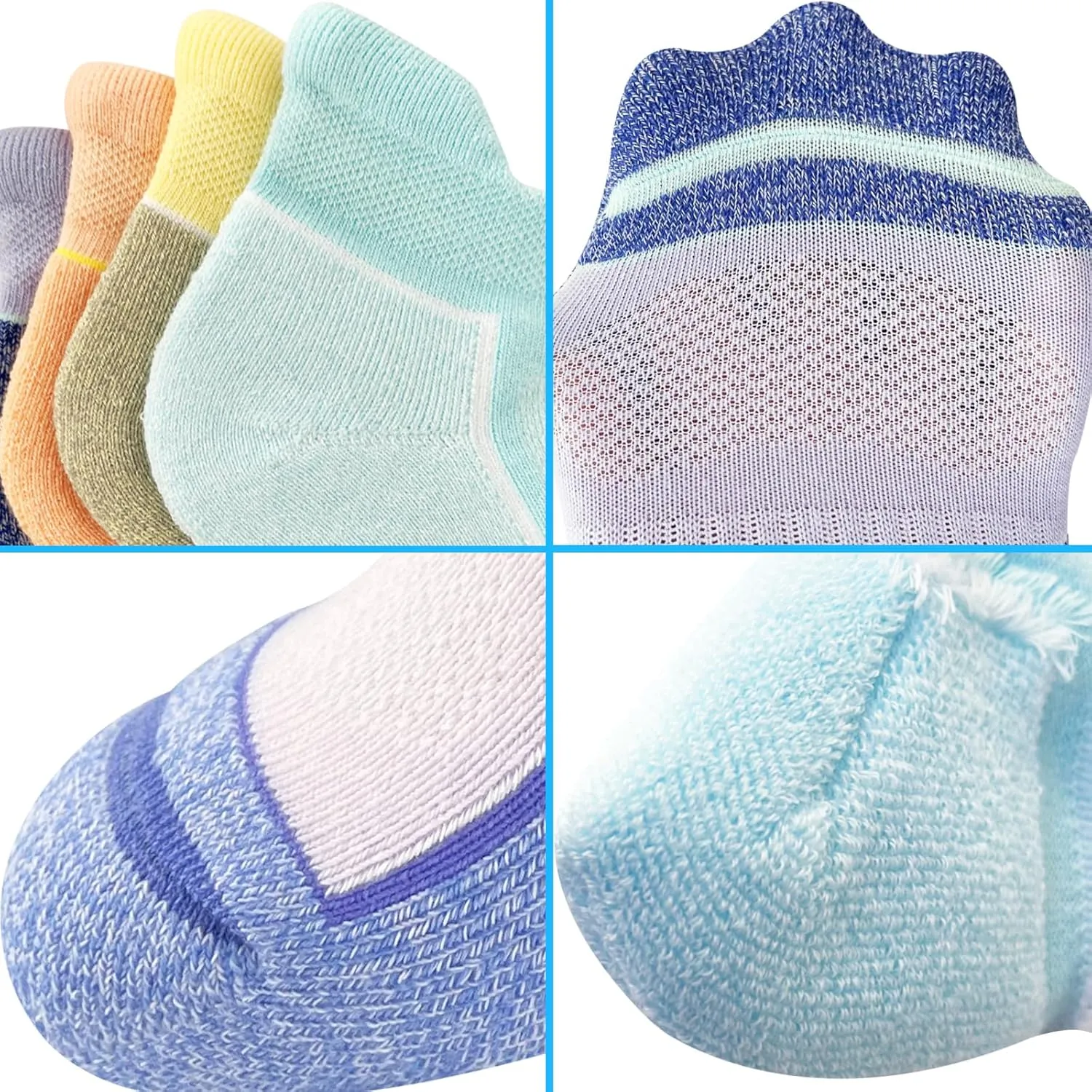 Womens Ankle Thick Cushioned Anti-blister Wicking Athletic Running Socks 5 Pairs